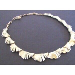 Vintage Coro Link Necklace 1960s Large Motif Adjustable Length Gold Tone